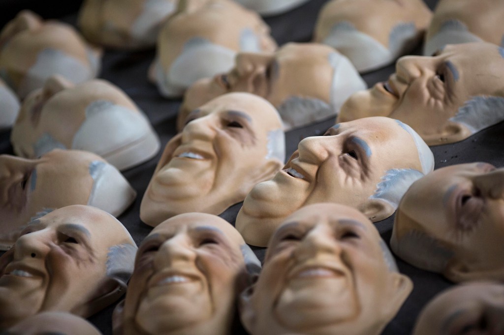 APTOPIX Brazil Pope Mask