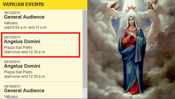 Bergoglio viert op 15 augustus géén plechtige Mis ter ere van&nbsp;Maria