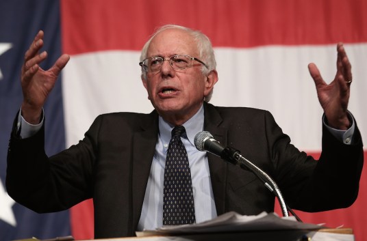CLEAR LAKE, IA - AUGUST 14: Democratic presidential candidate Sen. Bernie Sanders speaks at the Iowa Democratic Wing Ding August 14, 2015 in Clear Lake, Iowa. The Wing Ding is held at the historic Surf Ballroom, where Buddy Holly and Ritchie Valens played their final concert, and featured Democratic presidential candidates Hillary Clinton, Sen. Bernie Sanders (I-VT), Martin O’Malley and Lincoln Chaffee. (Photo by Win McNamee/Getty Images)