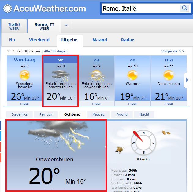 weersverwachting