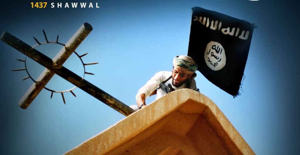 Coverfoto van IS magazine Dabiq: 'Breek het Kruis'