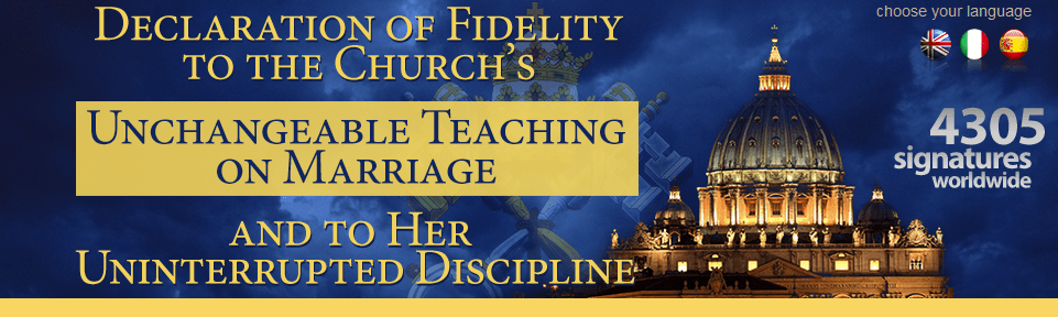 Onderteken de verklaring van trouw aan de onveranderlijke Leer van de Kerk over het&nbsp;Huwelijk