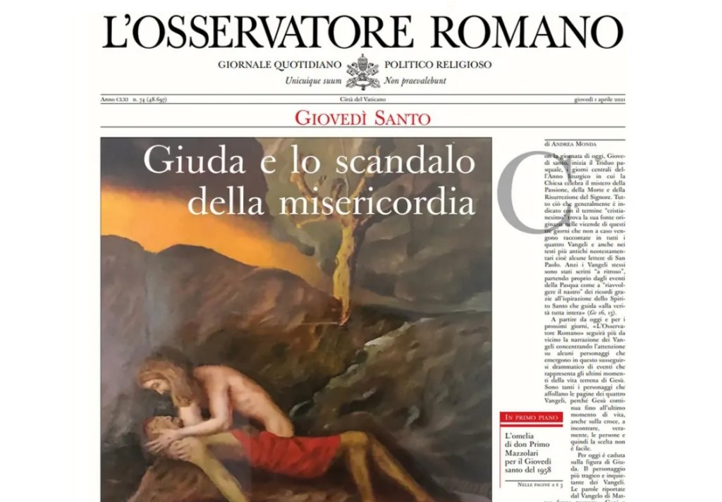 Op Goede Vrijdag eerde L’Osservatore Romano… Judas&nbsp;Iskariot